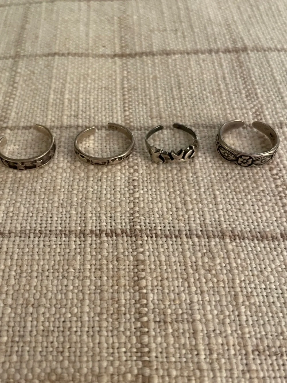 Set of Four Sterling Silver Toe Rings - Picture 2 of 13